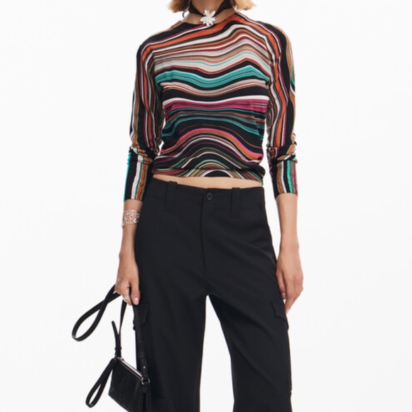 DESIGUAL WAVY STRIPED SWEATER - Picture 3 of 6